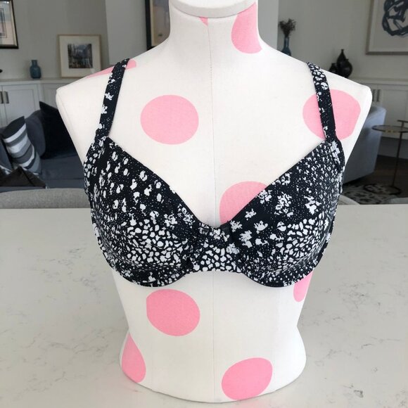 Sunmarin Beach Fashion Swim Nylon/Elastane Bikini Top Navy + White Sz 10 NWOT - Picture 9 of 9
